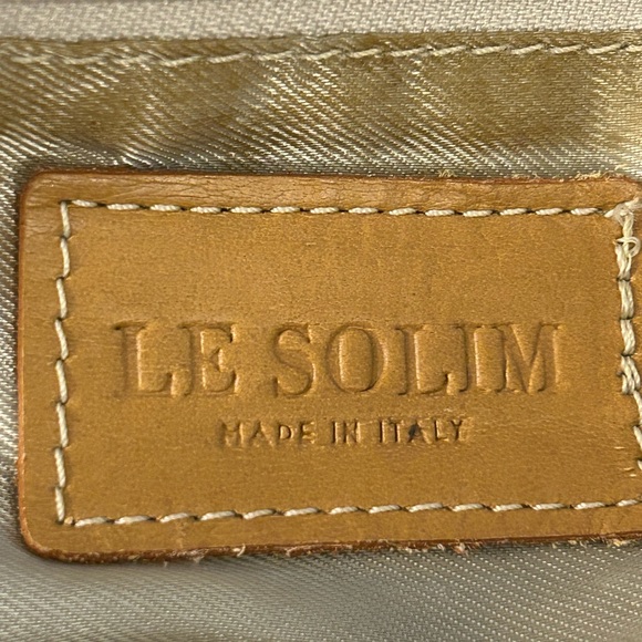 LeSolim vintage snakeskin leather gondolier Venice Italy large tote shoulder bag - Picture 8 of 12